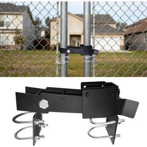 Chain Link Double Gate Latch for 1-3/8 Inch Gate Frames - Strong Arm Design with Padlock Holes,Chain Link Fence Gate Latch for Ranch Fences & Yard Gates
