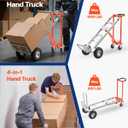 VEVOR 4 in 1 Hand Truck, 1000 lbs Load Capacity for 4-Wheel Mode, Convertible Hand Truck Dolly with Non-Slip Handle & Wheels, Aluminum Alloy Portable Trolley Dolly for Moving Home, Office, Warehouse