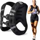 Roc Outdoors Weighted Vest W/ Rub-Free Technology for Woman and Men, Weight Vest with Reflective Stripe for Workout, Strength Training, Running, Walking, Fitness, Weight Training, Weight Loss, Weightlifting (Black, 30lb)