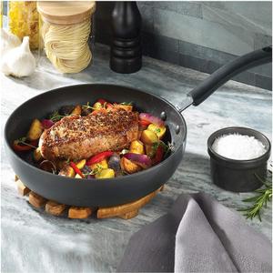 T-fal Ultimate Hard Anodized Nonstick Fry Pan Set 1 Piece:  10.25Inch, Oven Broiler Safe 400F, Kitchen Cookware Set, Pots and Pans Set Non Stick, Frying Pans, Skillets, Dishwasher Safe, Black