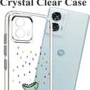 Unov Case for Moto Edge 50 Fusion 5G / G85 5G / S50 NEO 5G / G96 5G, Crystal Clear with [Anti-Slip Embossed Pattern], Shockproof Slim Protective [Anti-Yellowing TPU] Back Cover, Rainbow Dinosaur