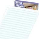 16 Pack Toy Blocker for Furniture, Clear Under Couch Blocker, Stop Things Going Under Sofa or Bed, 16" L x 1.6" H, Adjustable Gap Bumper for Furniture with Strong Tape