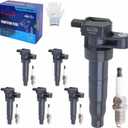 UF546 High-Performance Ignition Coils & Iridium Spark Plugs Set of 6 for Hyundai Azera/Entourage/Santa Fe/Sonata/Veracruz & Kia Amanti/Optima/Sedona/Sorento 3.3L 3.8L V6 - Replaces 27301-3C000