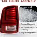 LED Tail Lights Assembly Compatible with 2013-2018 Dodge Ram 1500 2500 3500 Sport, Rear Light Taillights Replacement # 68093081AB 68093081AC (Black Border)