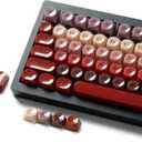 PBT Keycaps, Glossy Red Lipstick Jelly Keycaps MOA Profile, 128 Keys Elegant Cute Custom Key caps for 61/68/84/87/98/100 Cherry Gateron MX Mechanical Keyboards, No Tear & Never Fades