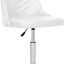 VECELO Bar Stool, Adjustable Barstools with Backrest, 360Swivel PU Leather Stools for Kitchen Counter, Modern Style, White (Set of 1)