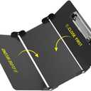 Foldable Aluminum Nursing Clipboard with Cheat Sheets - Black (Letter Size, 30 Sheet Capacity)