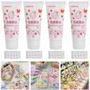 Cream Glue for DIY Crafts, 4pcs (50ml Each) White Decoden Cream DIY Phone Case Kit with 4pcs Piping Tips, Perfect for Handmade Crafts and Decorations (White)