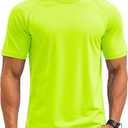 MAGCOMSEN Men's Rash Guard Swim Shirts UPF UV Short Sleeve Surf Water Shirt (Yellow, XL)