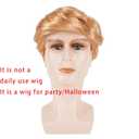 Funny Celebrity Wig - Presidential Candidate Donald Trump Wig Set, Including Flag Pin, Perfect for Halloween