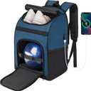Bowling Backpack, Single Bowling Ball Bag with Shoe Bag Up to Size 16, Bowling Accessories Gifts for Bowling Lovers,Bowling Bag with Padded Ball Holder(BLACK) (Blue)