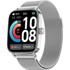 aeac Smart Watch for Men Women, 1.85" HD Smartwatch Compatible iPhone/Samsung/Android (Answer/Make Calls), 100+ Sport Modes Fitness Tracker with Heart Rate/Sleep/Step Monitor, IP68 Waterproof