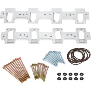 Rectangle Intake Manifold Adapter Plates For LS1 Cathedral Port Cylinder Head to LS3 LSA ZL1 CTS-V Silver