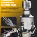 3 Pcs PVC Pipe Threader With Plumber Tape, Heavy Duty 1/2'' & 3/4'' Integrated Internal & External Pipe Threading Tool For Electric Drill Compatible, 2 in 1 Dual-Function DN15 PVC Pipe Thread Kit