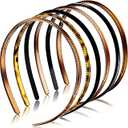 WILLBOND 6 Pieces Plastic Headbands for Women Thin Headband with Teeth Plain Head Bands for Halloween Christmas Women's Hair, Light Brown, Deep Brown, Transparent Brown