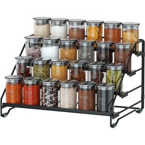 Jolitac 4-Tier Spice Rack Organizer, Depth Adjustable Step Shelf, Metal Spice Rack Perfect for Cabinet, Countertop & Pantry Storage | Enhances Kitchen Visibility and Organization | 1 Pack