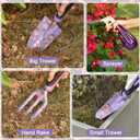 Gardening Tools, WisaKey 10 Piece Heavy Duty Purple Garden Tool Set Durable Garden Supplies Organizer Bag Garden Hand Tools Grandmother Granny for Woman Mothers