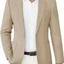 COOFANDY Men's Casual Blazer Suit Jackets Slim Fit One Button Sports Coat with Pockets (X-Large, Light Khaki)