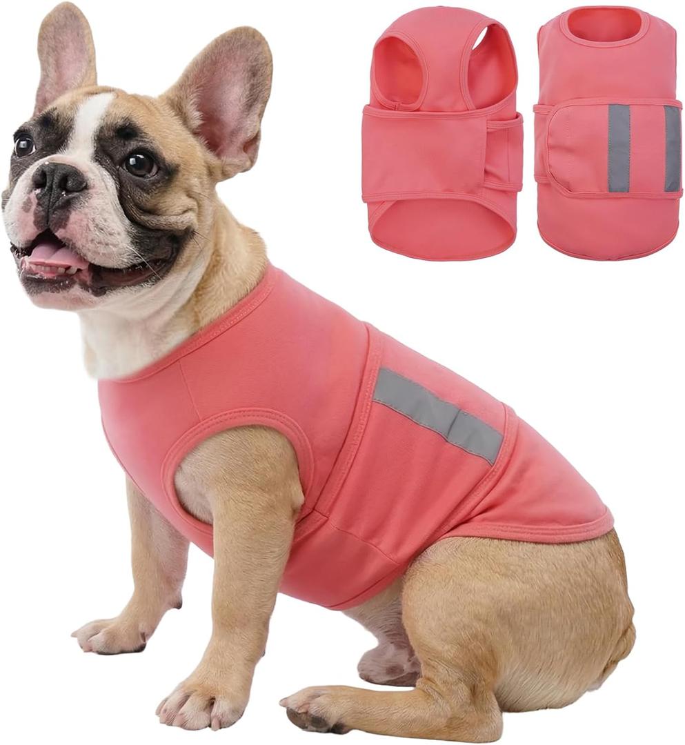 Dog Anxiety Calming Vest, Gentle Compression Anxiety Suit for Dogs, Breathable Dog Calming Wrap for Separation Anxiety, Thunder, Fireworks, Vet Visits, Pink S (Chest:16.1" - 20")