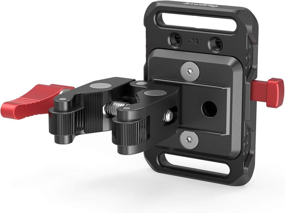 SmallRig Mini V Mount Battery Plate, V-Lock Mount Battery Plate with Crab-Shaped Clamp for Camera Power Supply - 2989 (Compact)