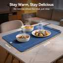Warming Mat for Food - Rapid Full Surface Food Warming Mat, 6 Temp Settings, 6 H Timer Electric Warming Tray, Rollable Portable Chafing Dishes, Ideal for Parties, Buffets, Gatherings, 24x14 inch