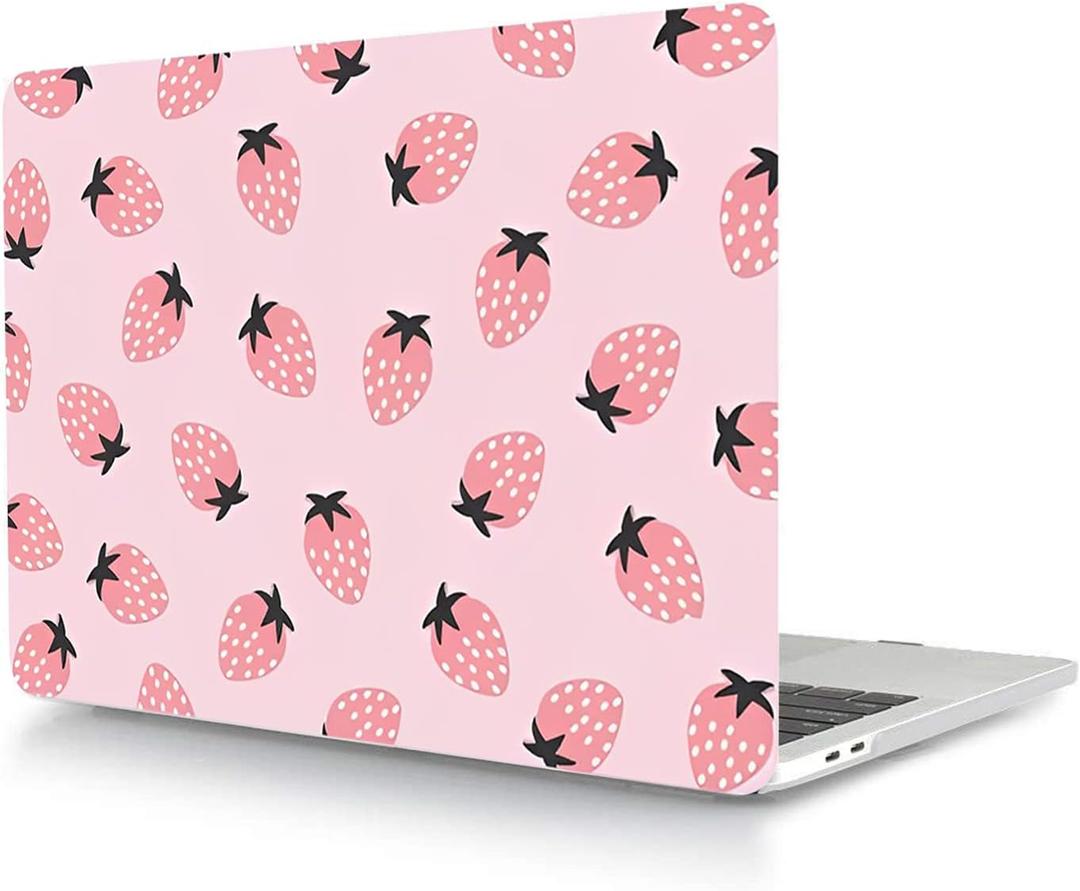 Laptop Hard Shell Case Compatible with MacBook Air 13 inch 2017 2016 2015 2014 2013 2012 2011 2010 Release Model A1369/A1466, Color Printing Plastic Hard Shell Case Cover, Strawberry