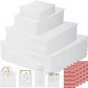 200 Pack Foam Pouches,4 Sizes Cushion Foam Pouch for Moving, Packing, Transportation and Storage, Moving Supplies Incidental Fragile Stickers(14x14 Inch, 12x12 Inch, 12x7.5 Inch, 7.5x7.5 Inch)