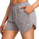 G Gradual Women's Running Shorts with Zipper Pockets Quick Dry Athletic Workout Gym 3" Shorts for Women with Comfy Liner XL
