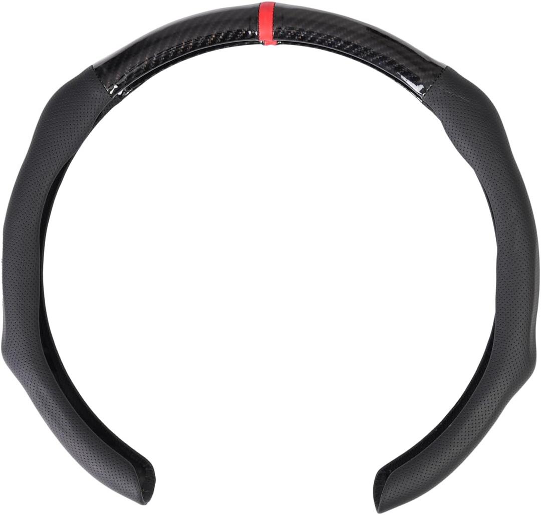 Car Steering Wheel Cover Napa Leather Non Slip Vehicle Steering Wheel Cover Protector, Quick Install Comfy Automotive Interior Decor, Universal fit 14½ to 15 inches Car Pickup SUV 14.5 to 15 inches