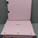 MACOPRO Folding Utility Cart Portable Rolling Crate Handcart Shopping Trolley Collapsible Tool Box, with Lid, Basket on 4 Rotate Wheels, for Grocery, Shopping, Office, Teacher (Pink)