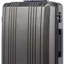 Coolife Luggage Suitcase PC+ABS with TSA Lock Spinner Carry on Hardshell Lightweight 20in 24in 28in (grey, S(20in))
