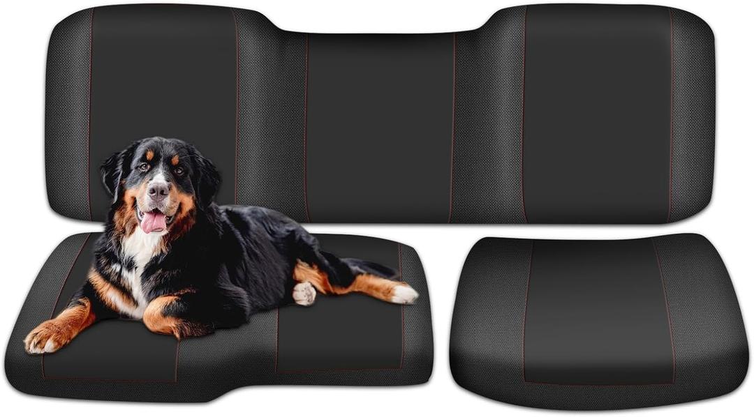 BORDAN UTV Waterproof Seat Cover for 2017-2021 Polaris Ranger XP 1000/2020-2025 Polaris Ranger 1000, Heavy Duty 1680D Seat Covers for UTV Polaris Full Protection Outdoor (3 PCS) (Black)