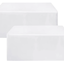 Fitted White Tableclothes - 2 Pack Rectangle Table Covers for 6 Foot Tables, Polyester Fabric Tablecloths for Christmas, Parties, Wedding, Trade Show