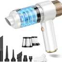 JONYJ Handheld Car Vacuum Cleaner, 16000PA Hand Held Vacuum Portable Cordless, 2 in 1 Air Duster and Vacuum Cleaner with LED Light, Multi-Nozzles, 120W High Power Mini Vacuum for Home, Pet, Office