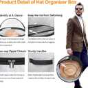 Clear Organizers Hat Box, Cowboy Baseball Cap Storages Box, Hat Organizer Storage Display Case, Wide Brim Hats Boxes for Women Storage, Room Organization (Gray)