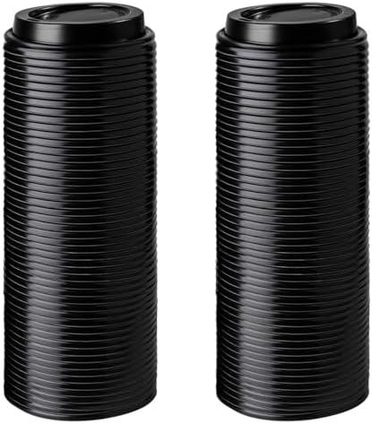 Paper Cups, Paper Coffee Cups - Disposable White Hot Cups for Coffee, Tea or Hot Chocolate. Great for Home and Office (100, Lids For 12,16,20, oz Hot Cups)