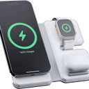 NYTSTND 3-in-1 Wireless Charger Trio Travel, 15W Foldable Fast Charging for Phone, Watch, Earpbuds, Wireless Charger Stand, MagSafe iPhone 17/16/15/14/13/12 Series & iWatch & AirPods
