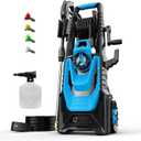 Electric Pressure Washer, 5000PSI 3.2GPM Power Washer with Hose Reel, Foam Cannon, Car Washing Machine with 20FT Hose, 35FT Cord, High Pressure Washer for Deck, Driveway, Patio, SkyBlue