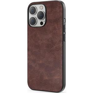 SALAWAT Compatible with iPhone 14 Pro Case, Slim PU Leather Vintage Shockproof Phone Case Cover Lightweight Premium Soft TPU Bumper Hard PC Hybrid Protective Case 6.1 inch (Dark Brown)