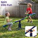 HURTLE Spinning Swivel Seesaw for Kids, Teeter Totter for Toddlers, Sturdy Steel Outdoor Seesaw for Boys & Girls, Kids Yard Toy that Spins & Teeters for Active, Screen Free Fun, Great Backyard Gift