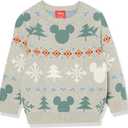 Amazon Essentials Disney | Marvel | Star Wars Boys and Toddlers' Crewneck Sweaters (X-Small, Mickey Fair Isle - Boys)