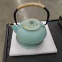 Juvale Cast Iron Tea Kettle with Infuser - Green, 18 oz/500 ml, 3-Piece Set - Teapot for Brewing Loose Leaf Tea - Stovetop Safe Tetsubin Set with Trivet