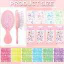 12 Packs DIY Princess Hairbrush Kits Princess Party Bow Diamond Alphabet Sticker Make Your Own Hair Brush with Gem Painting for Birthday Party Art Activities DIY Crafts