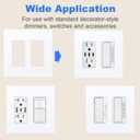 Outlet Cover, Screwless Decorator Wall Plate, Light switch Power Plug Cover, 2-Gang Standard Size, Glossy White, 20 Pack,UL listed