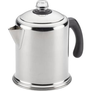 Farberware 47053 Classic Stainless Steel Yosemite 12-Cup Coffee Percolator, 12 Cup Coffee Maker, Silver (12 Cup - Clear Knob)