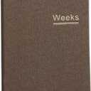 Undated Weekly Planner Notebook Pocket Organizer Appointment Book Journal Notebook A6 Week Plan Notepad (Brown)