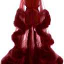 Old Hollywood Feather Robe for Women Long Lingerie Tulle Bathrobe Wedding Scarf Bridal Robe Maternity Photoshoot Large