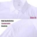 Womens Button Up Shirts Slim-Fit Long Sleeve Stretch Cotton Basic Work Shirt (White, XS)