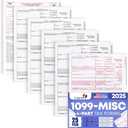 1099 MISC Forms 2025 Laser Tax Forms 4 Part Kit for 25 Individuals - Designed for QuickBooks and Accounting Software 1099 Misc 2025