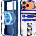 for iPhone 17 Pro Case - Compatible with MagSafe Women Cute Girls Magnetic Protective Phone Cover Boys Unique Design Heavy Duty Shockproof Funda for iPhone 17 Pro Case (Blue Robot)